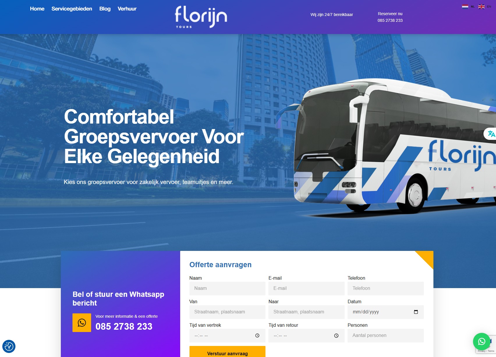 Welkom op de homepage van Florijn Tours